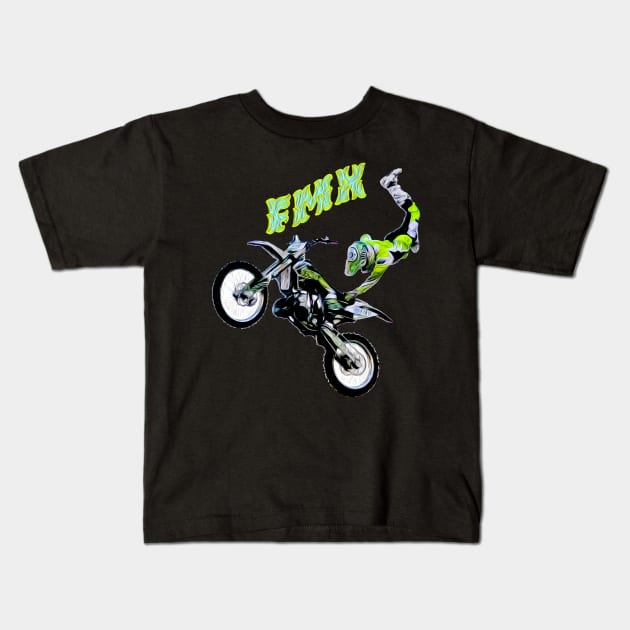 freestyle motocross Kids T-Shirt by rickylabellevie